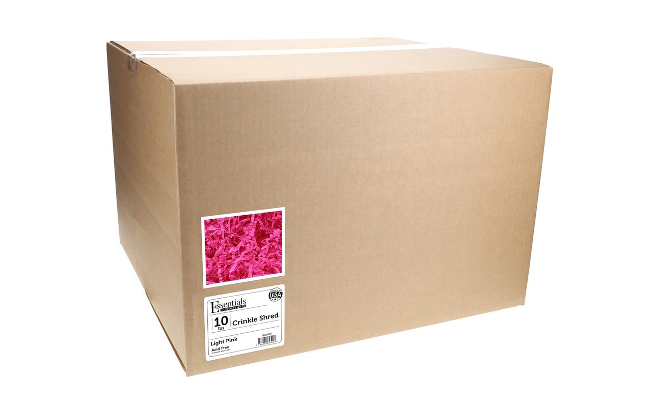 Essentials by Leisure Arts Crinkle Shred Box, Light Pink, 10lbs Shredded  Paper Filler, Crinkle Cut Paper Shred Filler, Box Filler, Shredded Paper  for Gift Box, Paper Crinkle Filler, Box Filling